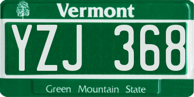 VT license plate YZJ368