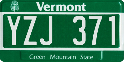 VT license plate YZJ371