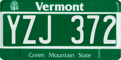 VT license plate YZJ372