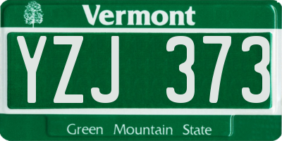 VT license plate YZJ373