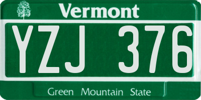 VT license plate YZJ376