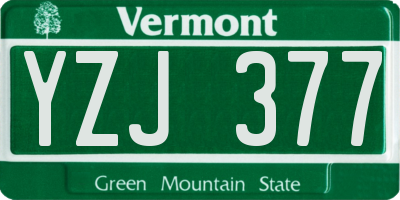 VT license plate YZJ377