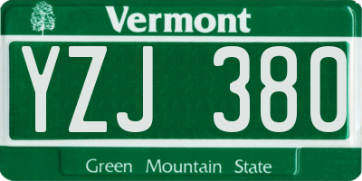 VT license plate YZJ380