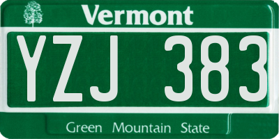 VT license plate YZJ383