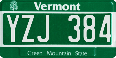 VT license plate YZJ384