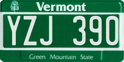 VT license plate YZJ390
