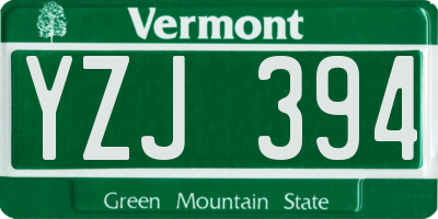 VT license plate YZJ394