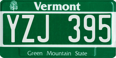 VT license plate YZJ395