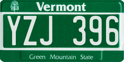 VT license plate YZJ396