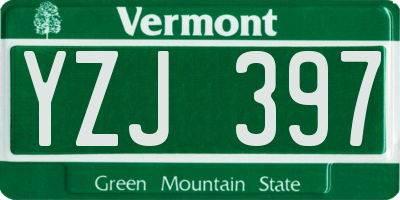 VT license plate YZJ397