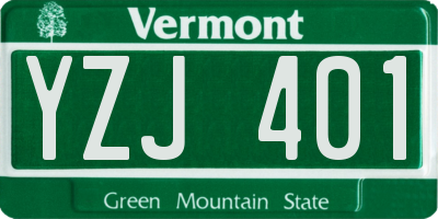 VT license plate YZJ401