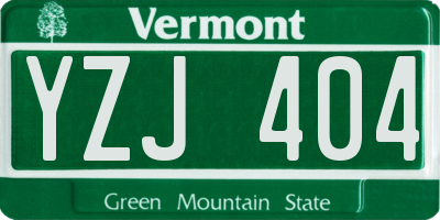 VT license plate YZJ404