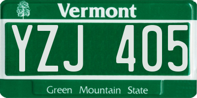 VT license plate YZJ405