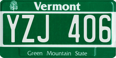 VT license plate YZJ406