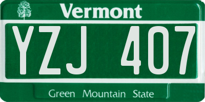 VT license plate YZJ407