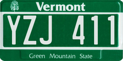 VT license plate YZJ411