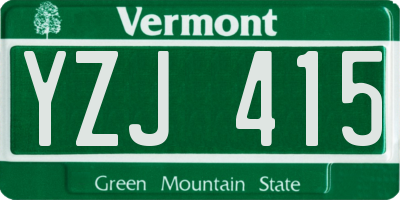 VT license plate YZJ415