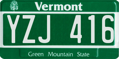VT license plate YZJ416