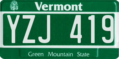 VT license plate YZJ419