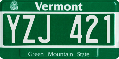 VT license plate YZJ421