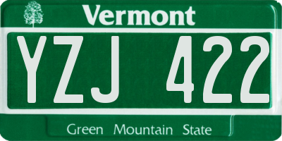 VT license plate YZJ422
