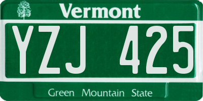 VT license plate YZJ425