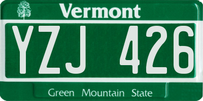VT license plate YZJ426