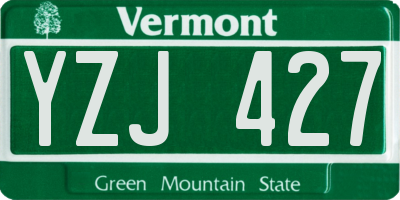 VT license plate YZJ427