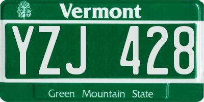 VT license plate YZJ428