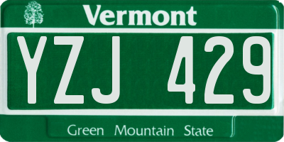 VT license plate YZJ429