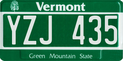 VT license plate YZJ435