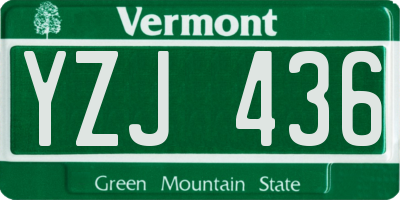 VT license plate YZJ436
