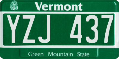 VT license plate YZJ437