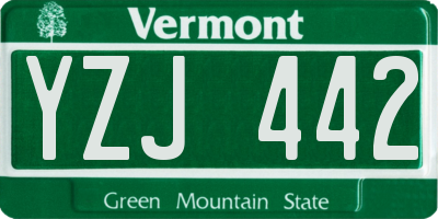 VT license plate YZJ442