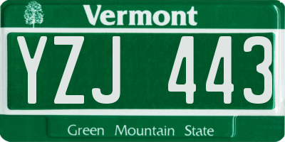 VT license plate YZJ443