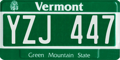 VT license plate YZJ447