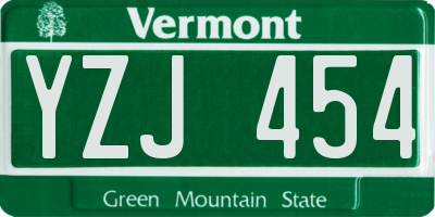 VT license plate YZJ454