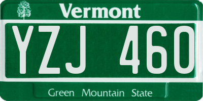 VT license plate YZJ460