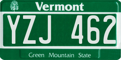 VT license plate YZJ462