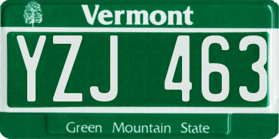 VT license plate YZJ463