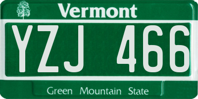 VT license plate YZJ466