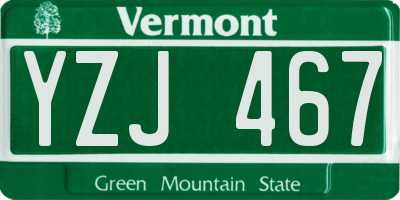 VT license plate YZJ467