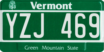 VT license plate YZJ469