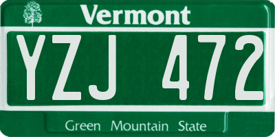 VT license plate YZJ472