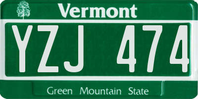 VT license plate YZJ474