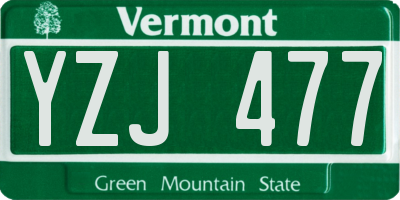 VT license plate YZJ477