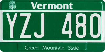VT license plate YZJ480