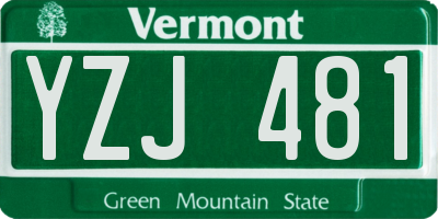 VT license plate YZJ481