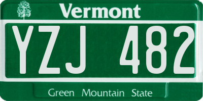 VT license plate YZJ482