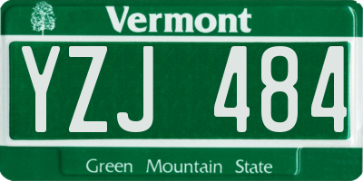 VT license plate YZJ484